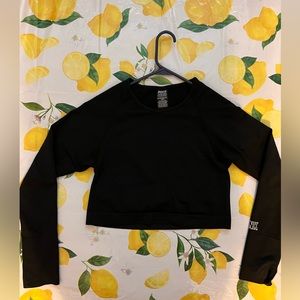 PINK crop long sleeve with thumb holes!